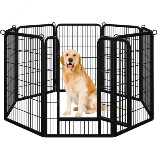 8 Panels Dog Playpen 100cm Tall Dog Pen Dog Fence by Yaheetech