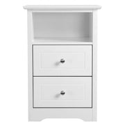 End Table with 2 Drawers and 1 Cubby Side Table Night Stand by Yaheetech