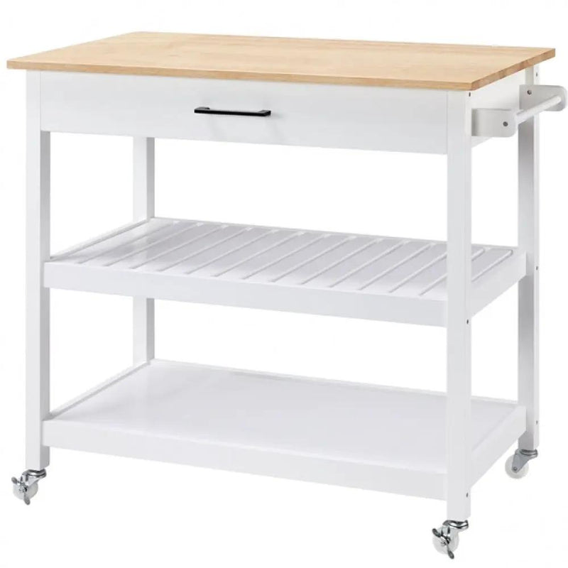 Kitchen Island Cart on Wheels 40’’ W Minimalist Kitchen Cart by Yaheetech