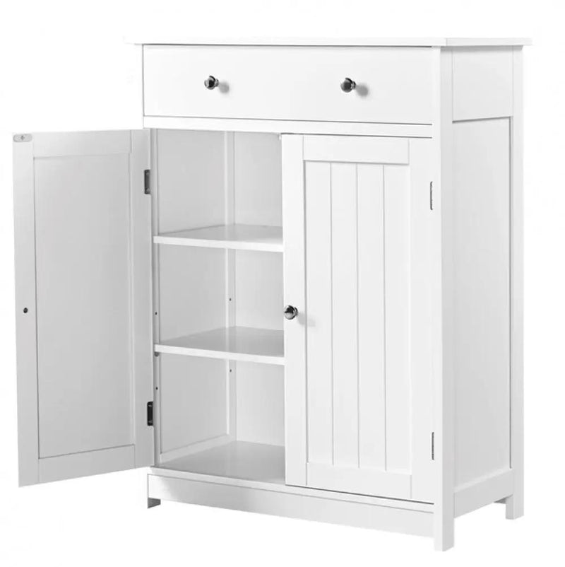 Free-Standing Bathroom Cabinet Storage Cabinet with 1 Drawer 2 Doors by Yaheetech
