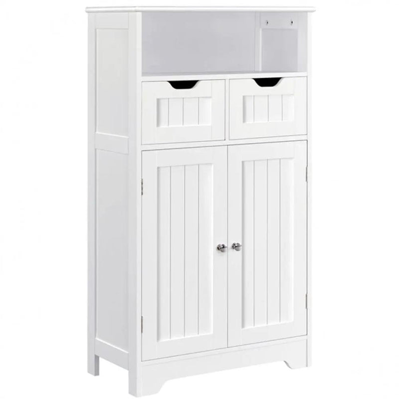 Bathroom Floor Storage Cabinet with 2 Drawers & Shelf Height-Adjustable Cabinet by Yaheetech