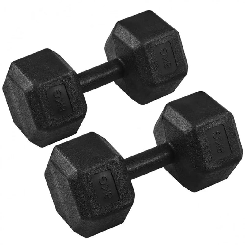 Set of 2 x 8kg Dumbbells Sporting Hand Weights by Yaheetech