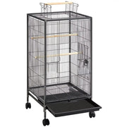 40-Inch H Wrought Iron Bird Cage with Rolling Stand by Yaheetech