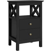 Bedside Table with 2 Drawer 1 Shelf Storage Cabinet Sofa Side Table by Yaheetech