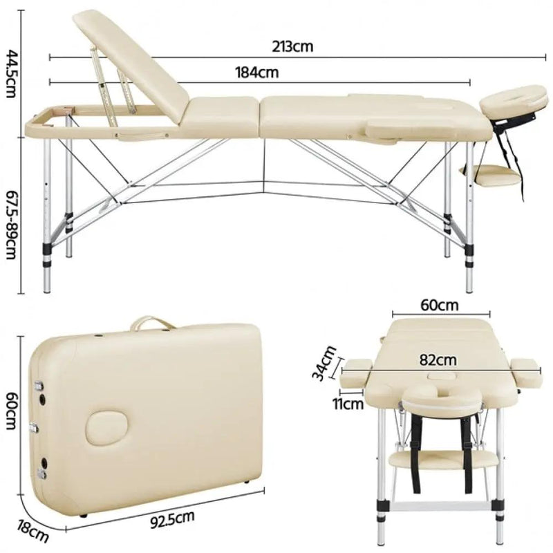 Professional 3 Fold Massage Bed Adjustable Massage Equipment by Yaheetech