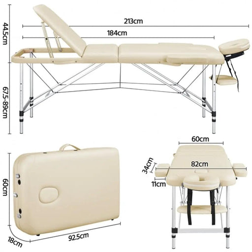 Professional 3 Fold Massage Bed Adjustable Massage Equipment by Yaheetech