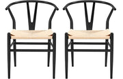 2pcs Modern Chair Y-Shaped Backrest Mid-Century Metal Dining Chair by Yaheetech