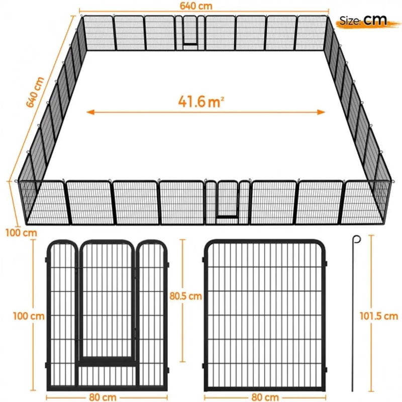 32x Panel Heavy Duty Dog Playpen Dog Pen by Yaheetech