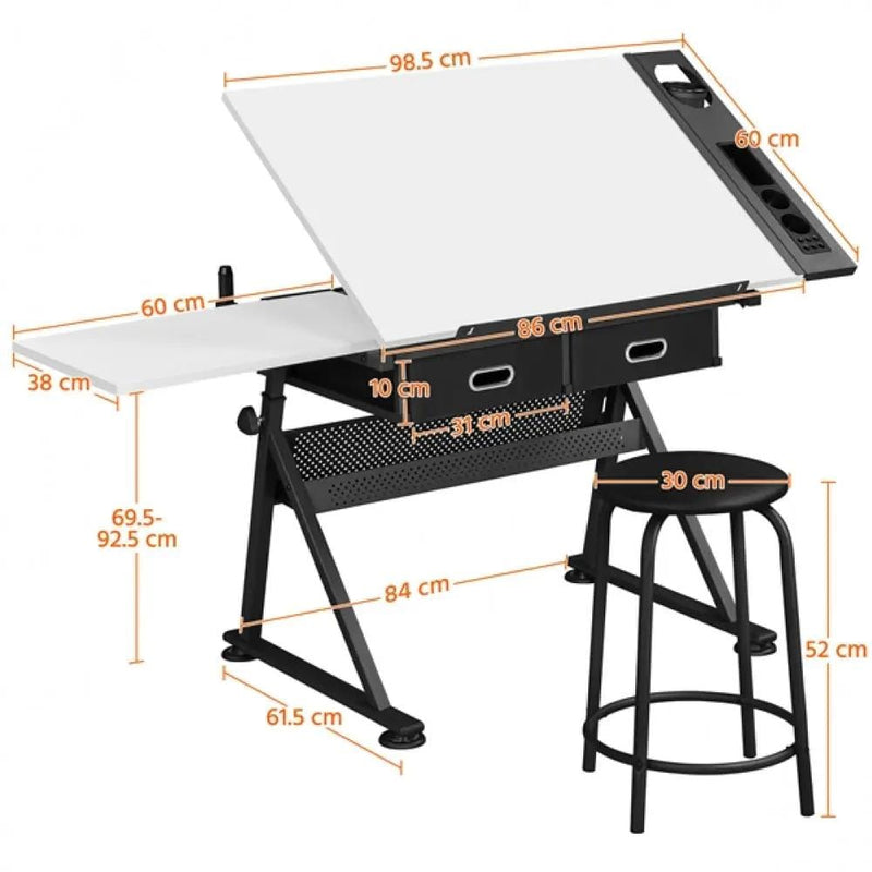 Drawing Table And Stool Set All-in-One Drawing Table by Yaheetech
