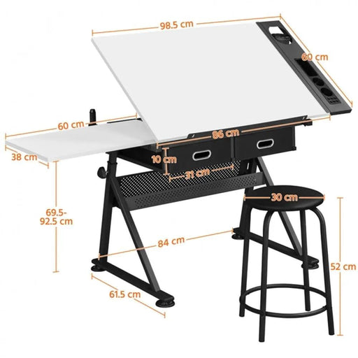 Drawing Table And Stool Set All-in-One Drawing Table by Yaheetech