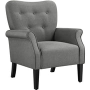 Mid-century Modern Accent Chair Upholstered Roll Armchair by Yaheetech