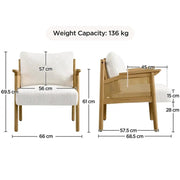 Boucle Upholstered Accent Chair Lounge Chair by Yaheetech
