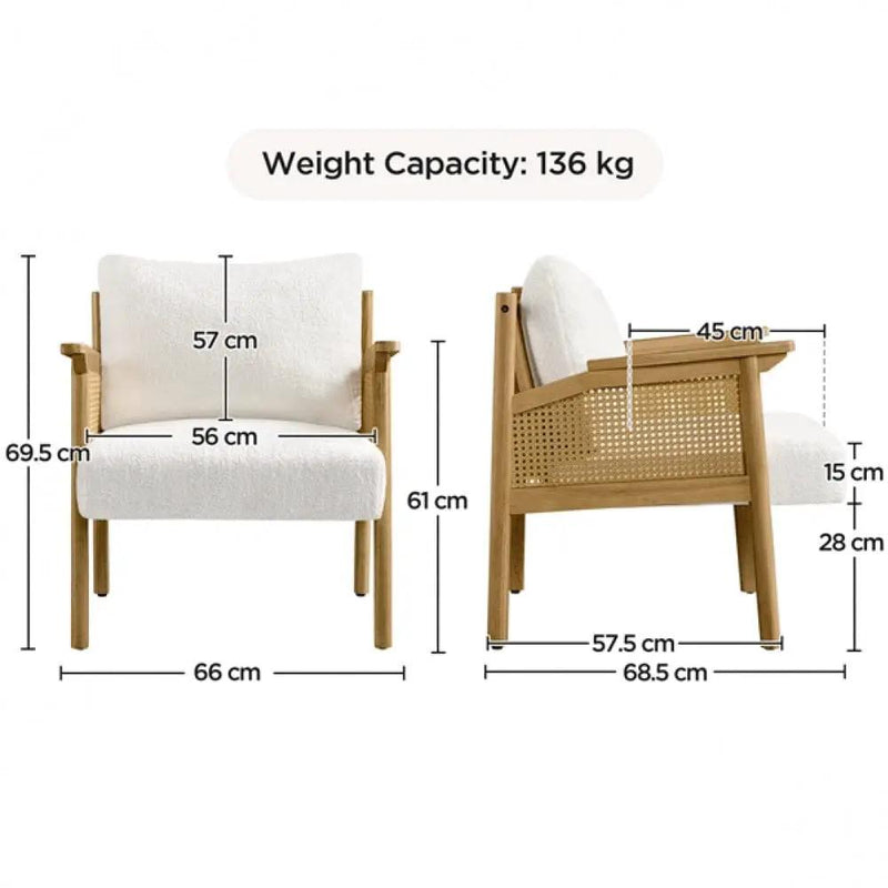 Boucle Upholstered Accent Chair Lounge Chair by Yaheetech