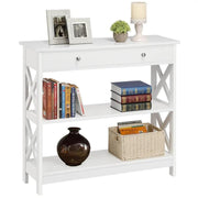 Wooden Console Table with 1 Drawer and 2 Open Shelves by Yaheetech