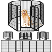 120cm Tall 8 Panels Dog Playpen Panels Foldable Metal Pet Fence by Yaheetech
