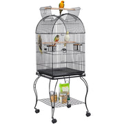 Open Top Metal Bird Cage Rolling Parrot Cage by Yaheetech
