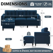Velvet Upholstered Corner Sofa by Yaheetech