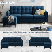 Velvet Upholstered Corner Sofa by Yaheetech