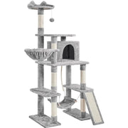 70″ Tall Multilevel Cat Tree Large Cat Tower with Condo & Perch & Basket by Yaheetech