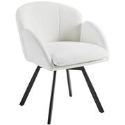 Flower-shaped Chenille Accent Armchair Contemporary Swivel Chair by Yaheetech