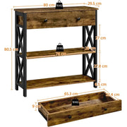 Vintage Wooden Console Table with 1 Drawer and 2 Open Shelves by Yaheetech