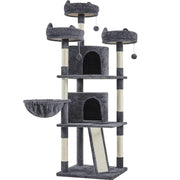 Large Cat Tree Big Cat House Plush Cat Tower by Yaheetech