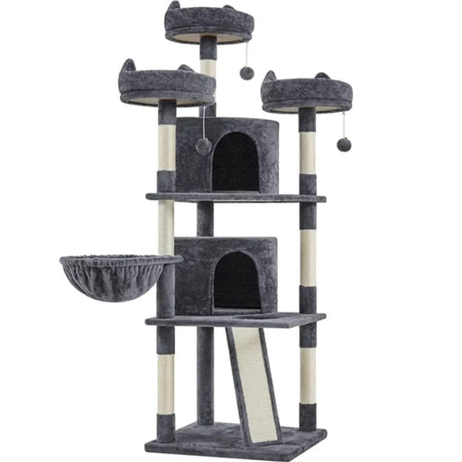 Yaheetech Large Cat Tree Big Cat House Plush Cat Tower Large Cat Tree Big Cat House Plush Cat Tower