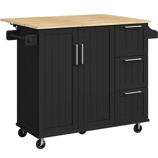 Yaheetech Kitchen Cart Kithen Trolley with Wood Top and Drop Leaf Breakfast Bar Kitchen Cart Kithen Trolley with Wood Top and Drop Leaf Breakfast Bar