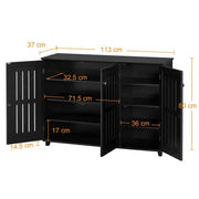 Louvered Door 4 Tier Shoe Storage Cabinet 3-Door Wide Shoe Rack by Yaheetech