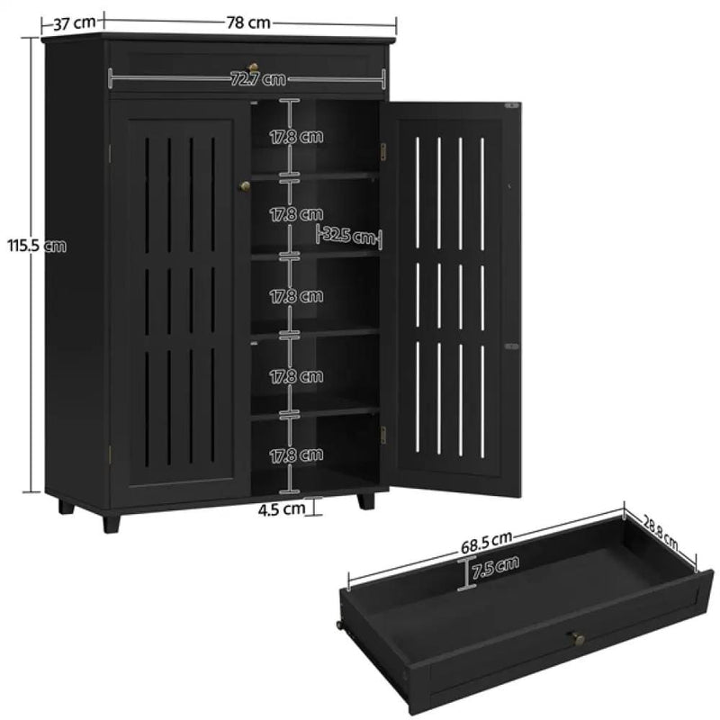 5-Tier & 1 Drawer Shoe Storage Cabinet by Yaheetech