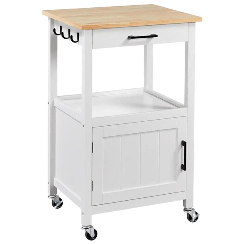 Kitchen Island Cart Storage Rolling Kitchen Cart W/Wheels by Yaheetech