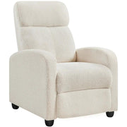 Upholstered Recliner Boucle Recliner Sofa Adjustable Modern Single Reclining Chair by Yaheetech