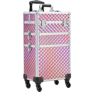 3-in-1 Rolling Makeup Train Case Portable Cosmetic Trolley by Yaheetech