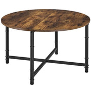 80cm Rustic Round Coffee Table Minimal Vintage Industrial Coffee Table by Yaheetech