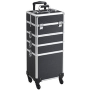 5-In-1 Professional Aluminum Rolling Cosmetic Makeup Train Cases Trolley by Yaheetech