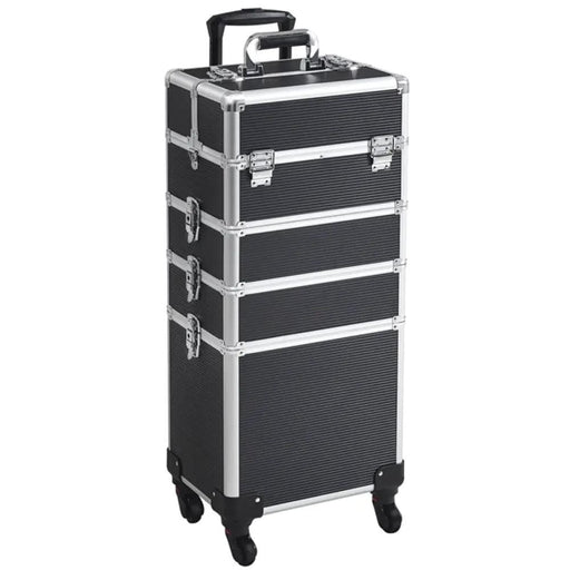 Yaheetech 5-In-1 Professional Aluminum Rolling Cosmetic Makeup Train Cases Trolley 5-In-1 Professional Aluminum Rolling Cosmetic Makeup Train Cases Trolley