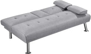 Fabric Upholstered Convertible Futon Sofa Bed by Yaheetech