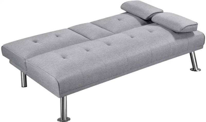 Fabric Upholstered Convertible Futon Sofa Bed by Yaheetech