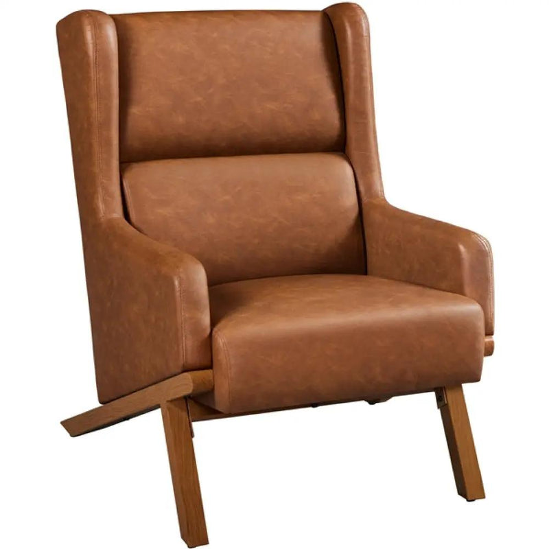 High Back PU Leather Accent Armchair by Yaheetech