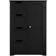 Wooden Bathroom Cabinet 4 Drawers & Cupboard Bathroom Storage Unit by Yaheetech