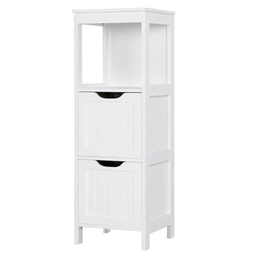 White Bathroom Cabinet 2 Hideaway Drawers 1 Shelf by Yaheetech