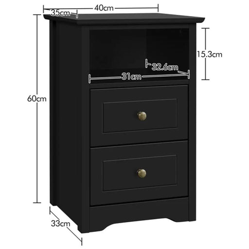 2 Drawer Bedside Table Sofa Side Table by Yaheetech