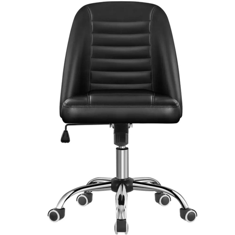 Faux Leather Mid Back Home Office Desk Chair by Yaheetech