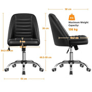 Faux Leather Mid Back Home Office Desk Chair by Yaheetech