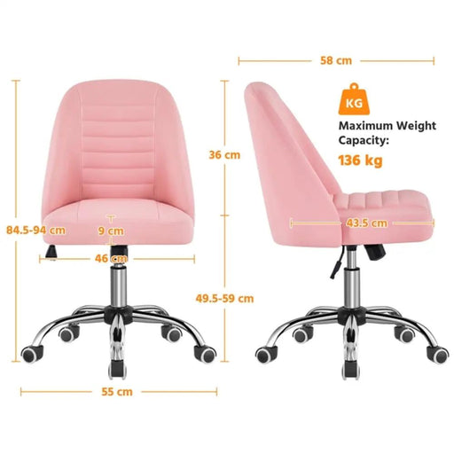 Modern Tufted Armless Computer Chair Task Chair Vanity Chair by Yaheetech