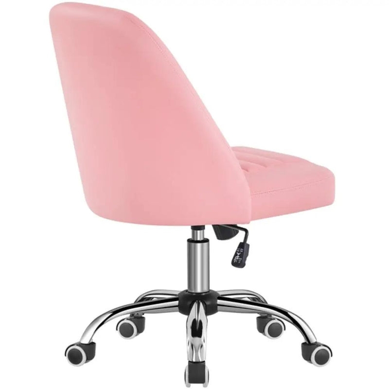Modern Tufted Armless Computer Chair Task Chair Vanity Chair by Yaheetech