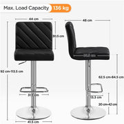 2pcs Modern PU Leather Swivel Bar Stools by Yaheetech