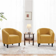 Boucle Club Chair Accent Barrel Chair by Yaheetech