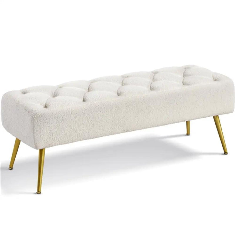 Upholstered Bedroom Benches Footrest Stool Ottoman Footstool Bench by Yaheetech