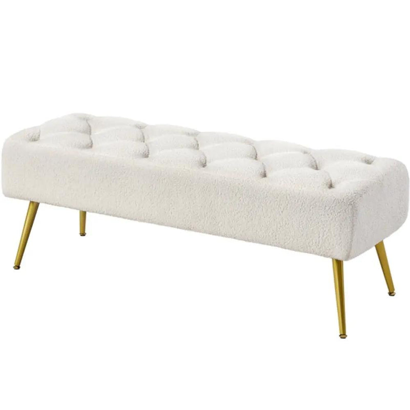 Upholstered Bedroom Benches Footrest Stool Ottoman Footstool Bench by Yaheetech